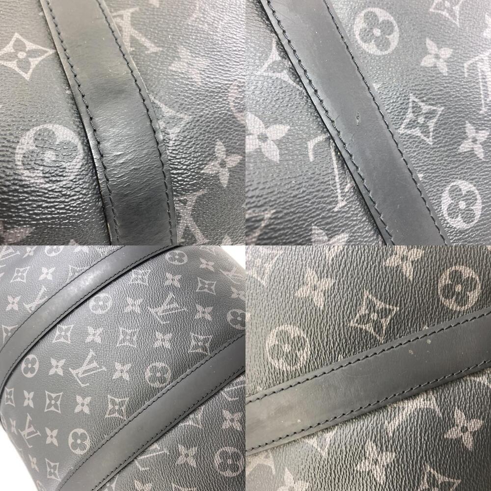 Louis Vuitton Keepall Bandouliere Monogram Canvas Travel Bag Gray